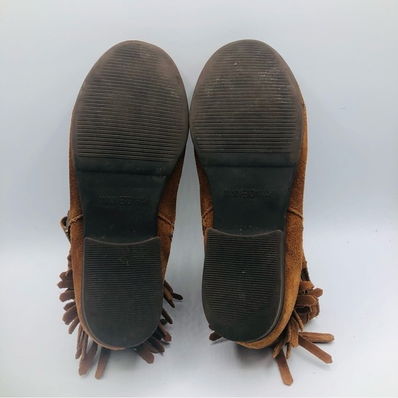 Manitonka ankle boots‎ with fringe brown suede size 8.5 inner zipper - Picture 6 of 10
